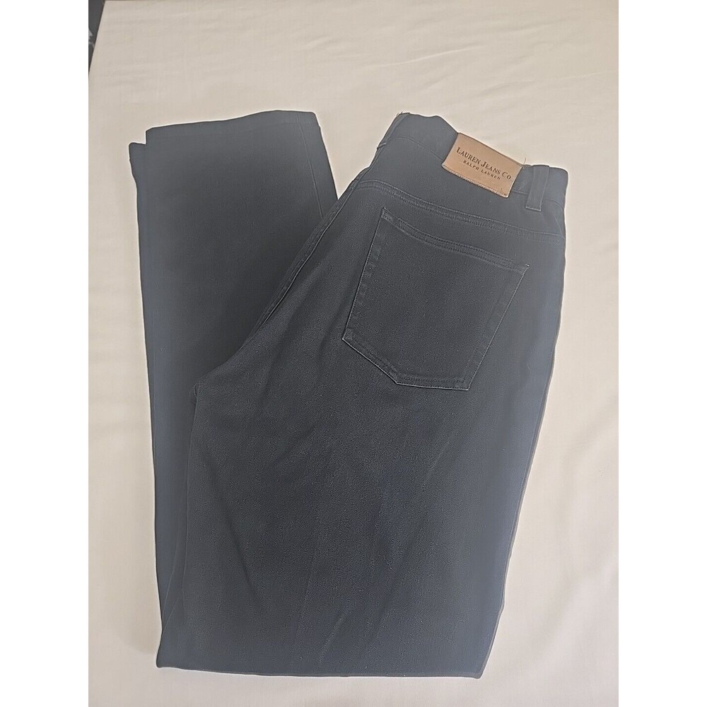 Vintage Lauren Jeans Co Women's 8 Black Denim Ralph High Waist Stretch Straight